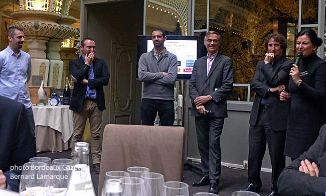 Manuel Godet , Jeremy Morin, Aurélien Crozato, Côme de Cherisey, Directeur Général de Gault&Millau ; Marc Esquerré, rédacteur en chef des guides Gault&Millau ; Marie-Laure Jarry, directeur commercial et marketing Gault&Millau