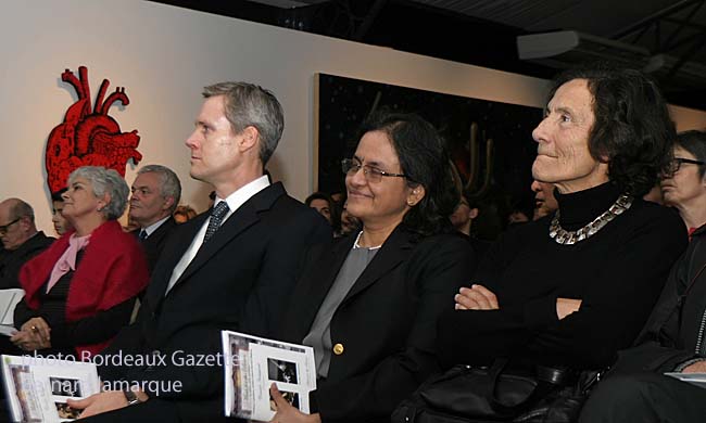 Thomas Wolf, Consul des Etats-Unis à Bordeaux, Mme le Pr. Sudha Seshadri et Mme le Pr. Marie-Germaine Bousser