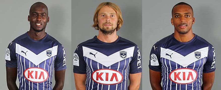 les buteurs bordelais : Maurice-Belay, Plasil et Yambéré