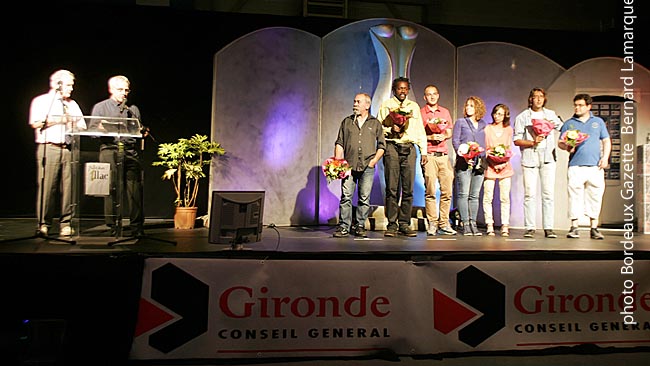 Philippe Madrelle, Pascal Pierozzi, Patrick Gauthier des sportifs du sport adapté