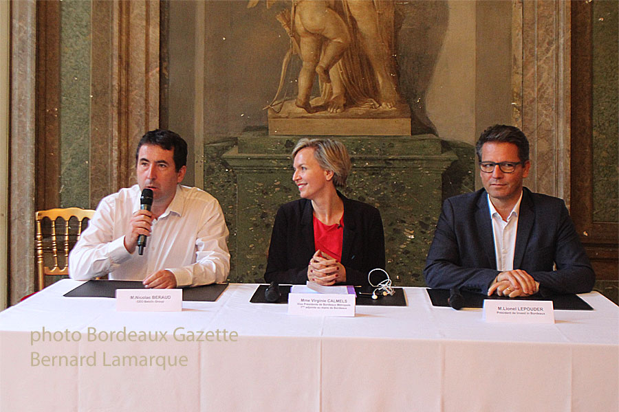 Nicolas Beraud, CEO Betclic Group ; Virginie Calmels, Mairie de Bordeaux et Lionel Lepouder Président d'Invest in Bordeaux