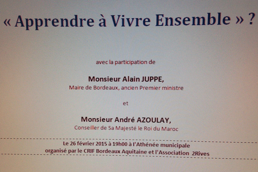 Conférence : « Apprendre à vivre ensemble » ? Conférence : « Apprendre à vivre ensemble » ?