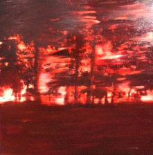 "Incendie" 100x100 Huile sur toile 2012