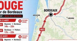 Week-end : vendredi et samedi rouge sur les routes autour de Bordeaux