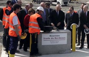 Pose de la première pierre du Nouveau Stade de Bordeaux