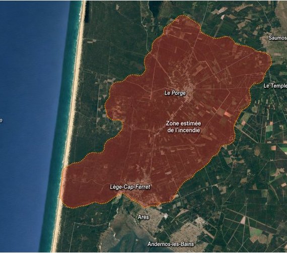 Incendie en Gironde : le feu s'étend de Saumos au bassin d'Arcachon